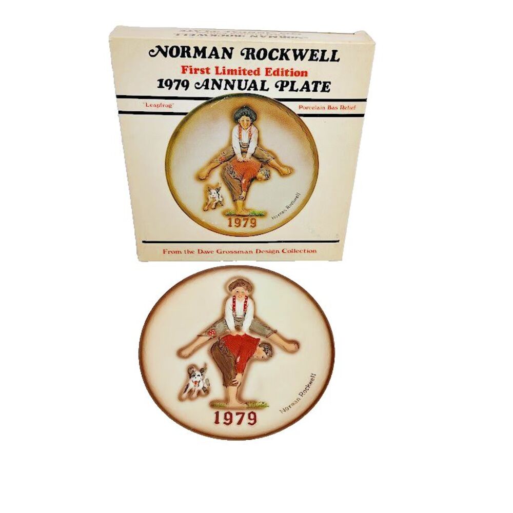 Norman Rockwell Leap Frog 1st Edition 1979 Annual Plate Collector Plate